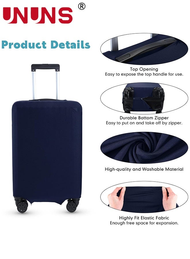UNUNS 3 Pcs Luggage Cover,Travel Suitcase Cover Anti Scratch Luggage Protector Washable Fits 18-28 Inch Luggage (Dark Blue) - Image 2